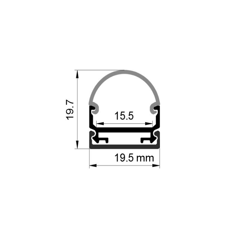 Surface Mounted Light Diffuser Aluminum LED Profile For 15mm Double Row LED Strip Lights Surface Mounted Light Diffuser Aluminum LED Profile For 15mm Double Row LED Strip Lights